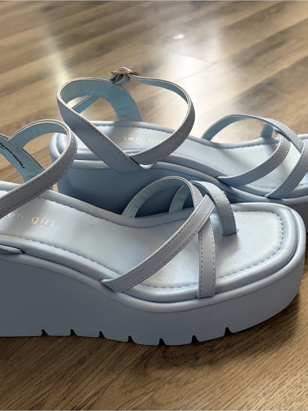 Madden Girl Light Blue Platform Slingback Sandals - Picture 10 of 11